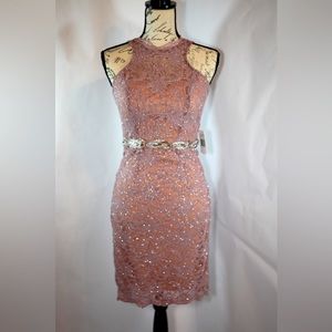Sexy and sophisticated mauve pink cocktail dress